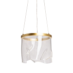 Подвесной светильник цилиндрической формы с прозрачным волнистым плафоном Wave Line варинант исполнения - 1 | Loft Concept в Орле