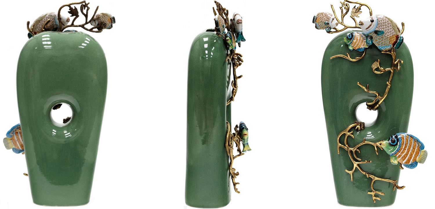 Ваза Colored Fish Vase green Ваза Colored Fish Vase green - Loft-Concept в Орле