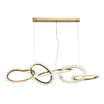 Люстра подвесная с 5-ю асимметричными кольцами и декоративными элементами в виде кристаллов Ring Horizontal варинант исполнения - 1 | Loft Concept в Орле
