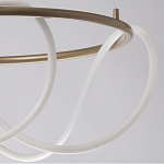 Люстра подвесная круглая золотого цвета с белыми изогнутыми световыми линиями Luke Lampco Tracer Lamp варинант исполнения - 4 | Loft Concept в Орле