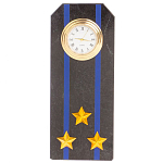 Часы погон подарочные настольные Авиация ВМФ из натурального камня Змеевик Military Clock варинант исполнения - 13 | Loft Concept в Орле