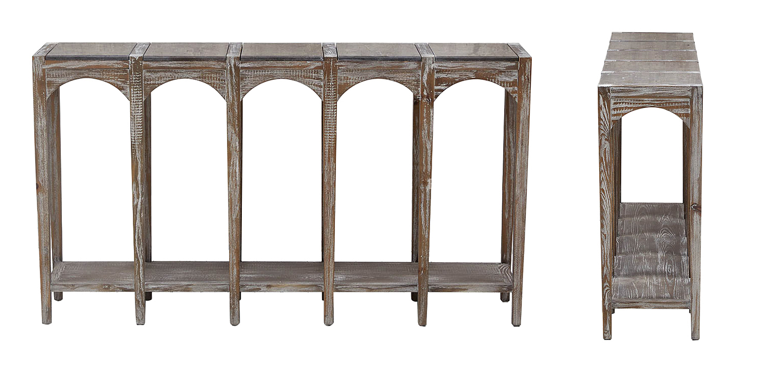 Деревянная консоль с каменной столешницей Beata Wood Console Деревянная консоль с каменной столешницей Beata Wood Console - Loft-Concept в Орле