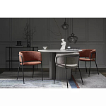 Стул полукруглый мягкий с буклированной обивкой Chair with Boucle Upholstery варинант исполнения - 1 | Loft Concept в Орле