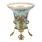 Ваза из голубого фарфора с рисунком птиц и цветов и декоративными элементами Blue Garden варинант исполнения - 2 | Loft Concept в Орле