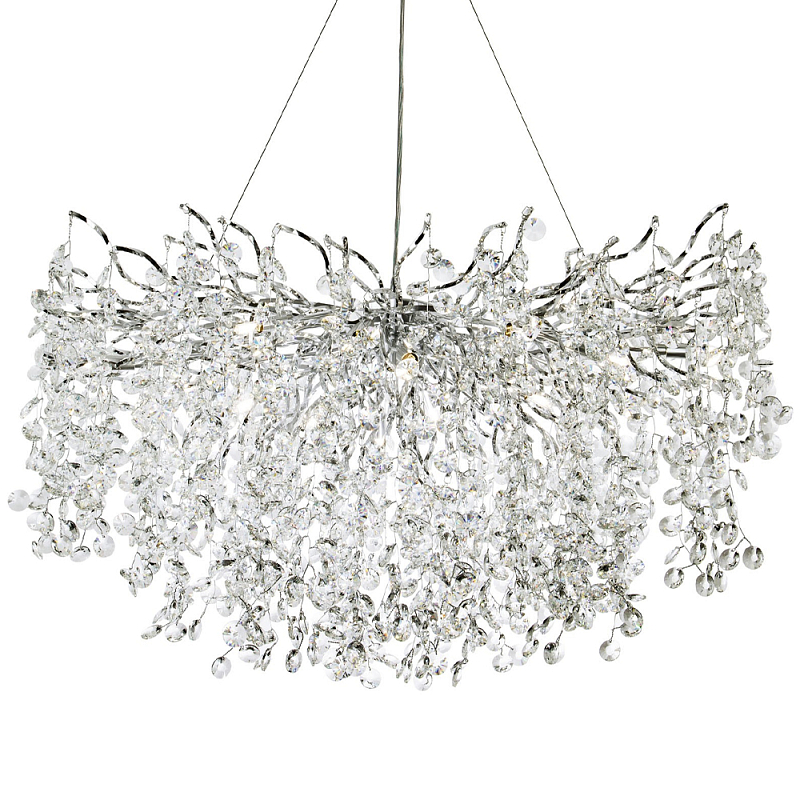 Люстра с хрустальными подвесками на металлических ветках Fairytree Light Silver Chandelier 18 Серебряный Прозрачное Стекло Люстра с хрустальными подвесками на металлических ветках Fairytree Light Silver Chandelier 18 Серебряный Прозрачное Стекло в Орле | Loft Concept