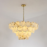 Люстра подвесная четырехъярусная с подвесками в форме дисков Cryptocrystalline Stone варинант исполнения - 5 | Loft Concept в Орле