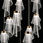 Люстра каскадная с 10-ю прозрачными плафонами Wave Line варинант исполнения - 6 | Loft Concept в Орле