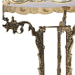 Стол бронзовый круглый с мраморной столешницей Coffee De Bronze варинант исполнения - 1 | Loft Concept в Орле