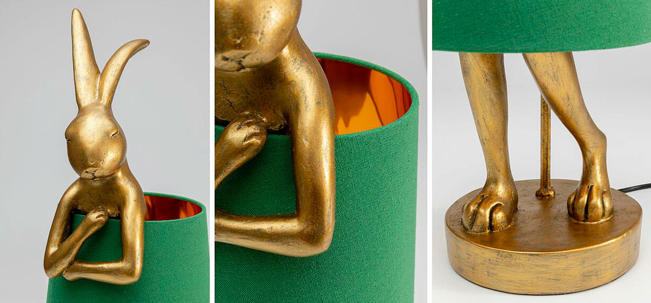 Настольная лампа Golden Hare/ green lampshade Настольная лампа Golden Hare/ green lampshade - Loft-Concept в Орле
