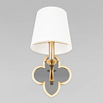 Бра с белым текстильным абажуром и фигурным основанием с зеркальной вставкой Vitorino варинант исполнения - 3 | Loft Concept в Орле