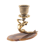 Подсвечник из натурального камня агат светло-коричневый Stone Candlestick варинант исполнения - 2 | Loft Concept в Орле