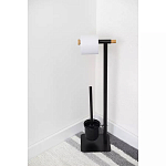 Держатель для туалетной бумаги с подвесным ершиком Black Bathroom Accessory варинант исполнения - 5 | Loft Concept в Орле