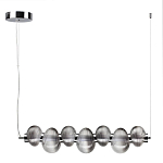 Подвесной светильник линейный с 7-ю рифлеными стеклянными шарами Marcelh Light варинант исполнения - 6 | Loft Concept в Орле
