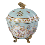 Шкатулка голубого цвета с цветочными орнаментами Blue Garden варинант исполнения - 1 | Loft Concept в Орле