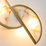 Бра с двумя полукруглыми плафонами из искусственного алебастра в бронзовой оправе Marbella варинант исполнения - 4 | Loft Concept в Орле