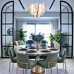 Люстра с многослойным эффектом из овальных элементов из непрозрачного стекла Conformation варинант исполнения - 3 | Loft Concept в Орле