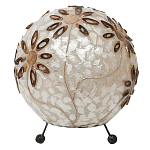 Настольная лампа из перламутра на металлическом каркасе Indonesian Ball варинант исполнения - 3 | Loft Concept в Орле