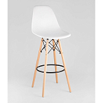 Пластиковый барный стул на ножках из массива бука Eames White варинант исполнения - 1 | Loft Concept в Орле