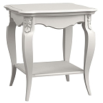 Стол журнальный белый из массива бука с полкой в стиле прованс White Provence варинант исполнения - 2 | Loft Concept в Орле