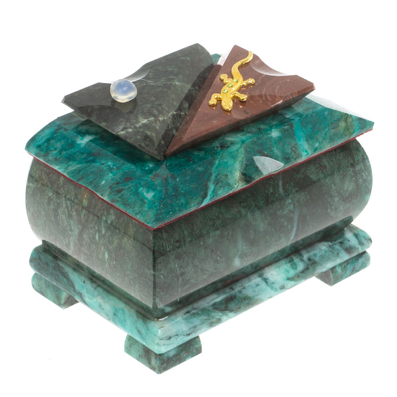 Шкатулка прямоугольная с зеркалом из натурального камня змеевик Stone Casket Змеевик Золотой Шкатулка прямоугольная с зеркалом из натурального камня змеевик Stone Casket Змеевик Золотой в Орле | Loft Concept