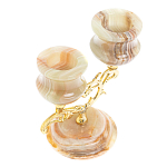 Подсвечник двухрожковый из натурального камня оникс Stone Candlestick варинант исполнения - 3 | Loft Concept в Орле