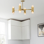 Люстра цвета латунь с 4-мя матовыми цилиндрическими плафонами Elstead Lighting варинант исполнения - 7 | Loft Concept в Орле
