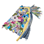 Ковер разноцветный из джинсовой одежды и армейских палаток Upcycling варинант исполнения - 1 | Loft Concept в Орле