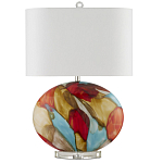 Настольная лампа разноцветная с овальным тканевым абажуром Abstraction варинант исполнения - 4 | Loft Concept в Орле