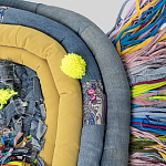 Ковер разноцветный из джинсовой одежды и армейских палаток Upcycling варинант исполнения - 4 | Loft Concept в Орле