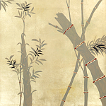 Обои ручная роспись Bamboo Dark Lacquer on Deep Rich Gold gilded tea paper варинант исполнения - 2 | Loft Concept в Орле