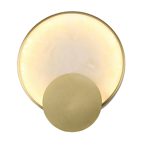 Бра в форме диска из бежевого алебастра Cryptocrystalline Stone