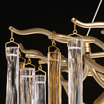 Люстра подвесная золотого цвета с разветвленными ветвями и прозрачными стеклянными подвесками Droplet Chandelier варинант исполнения - 10 | Loft Concept в Орле