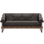 Трехместный диван Duncan винтажная черная кожа варинант исполнения - 1 | Loft Concept в Орле