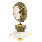 Часы настольные бронзовые из натуральных камней Мрамор и Змеевик Stone Clock варинант исполнения - 11 | Loft Concept в Орле
