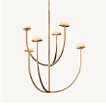 Люстрас 6-ю мраморными плафонами в форме купола Light Warm Light варинант исполнения - 5 | Loft Concept в Орле