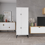 Комод белый с 4-мя дверцами на металлических ножках SPARK MULTIPURPOSE CABINET WHITE варинант исполнения - 11 | Loft Concept в Орле