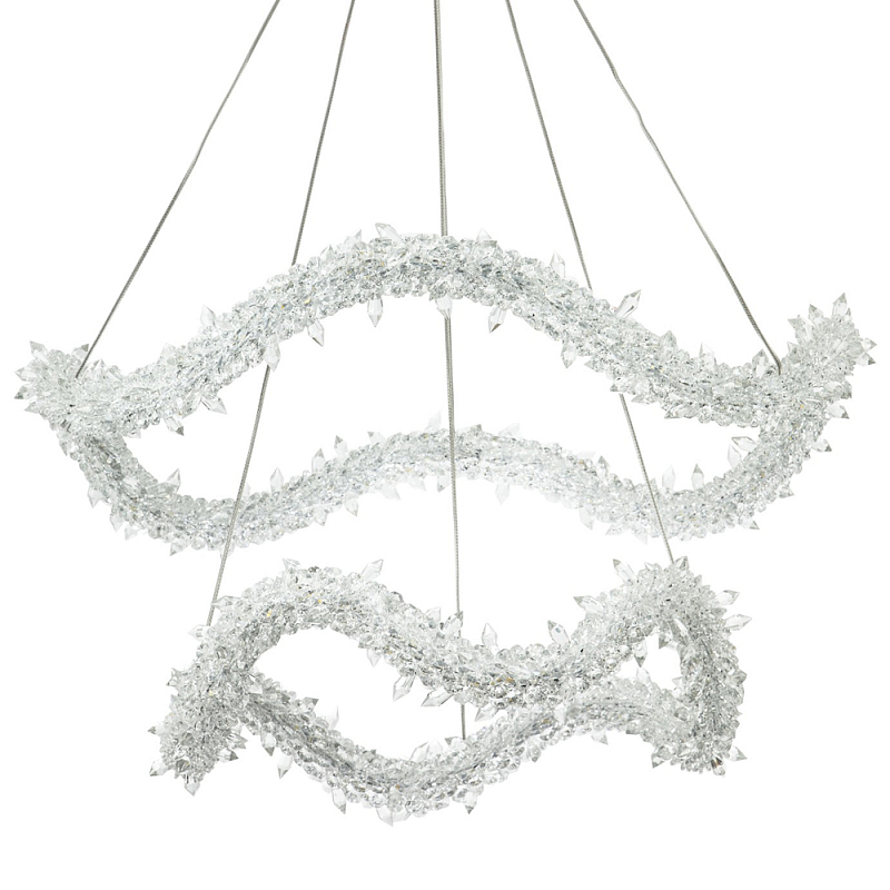 Двухъярусная кольцевая люстра с хрустальным декором Gilbertine Crystal Wavy Ring Chandelier Латунь Прозрачный Двухъярусная кольцевая люстра с хрустальным декором Gilbertine Crystal Wavy Ring Chandelier Латунь Прозрачный в Орле | Loft Concept