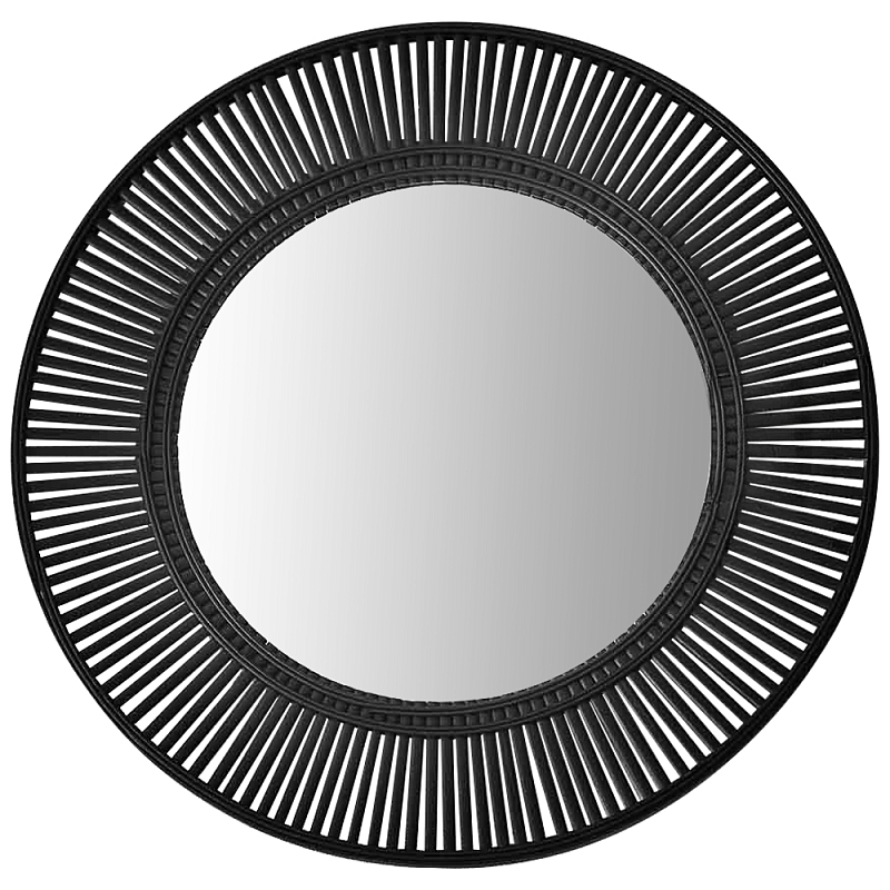 Круглое зеркало в деревянной раме Zera Mirror Зеркало Черный в Орле | Loft Concept 
