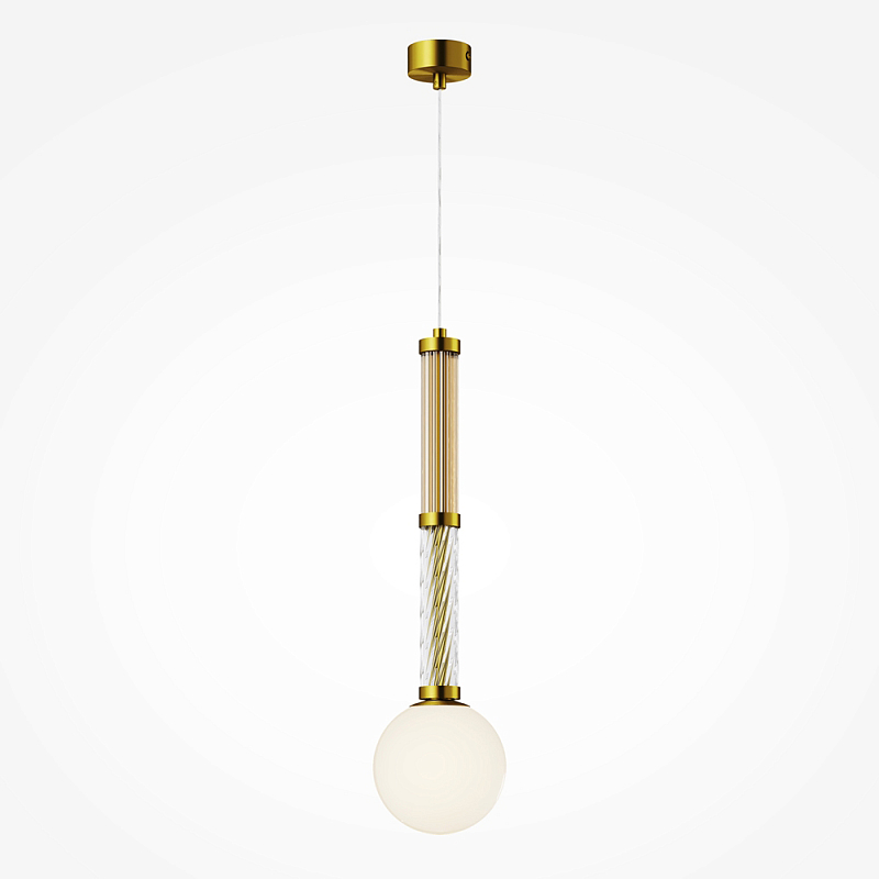 Подвесной светильник со стеклянными вставками Helios Латунь Прозрачное Стекло в Орле | Loft Concept 