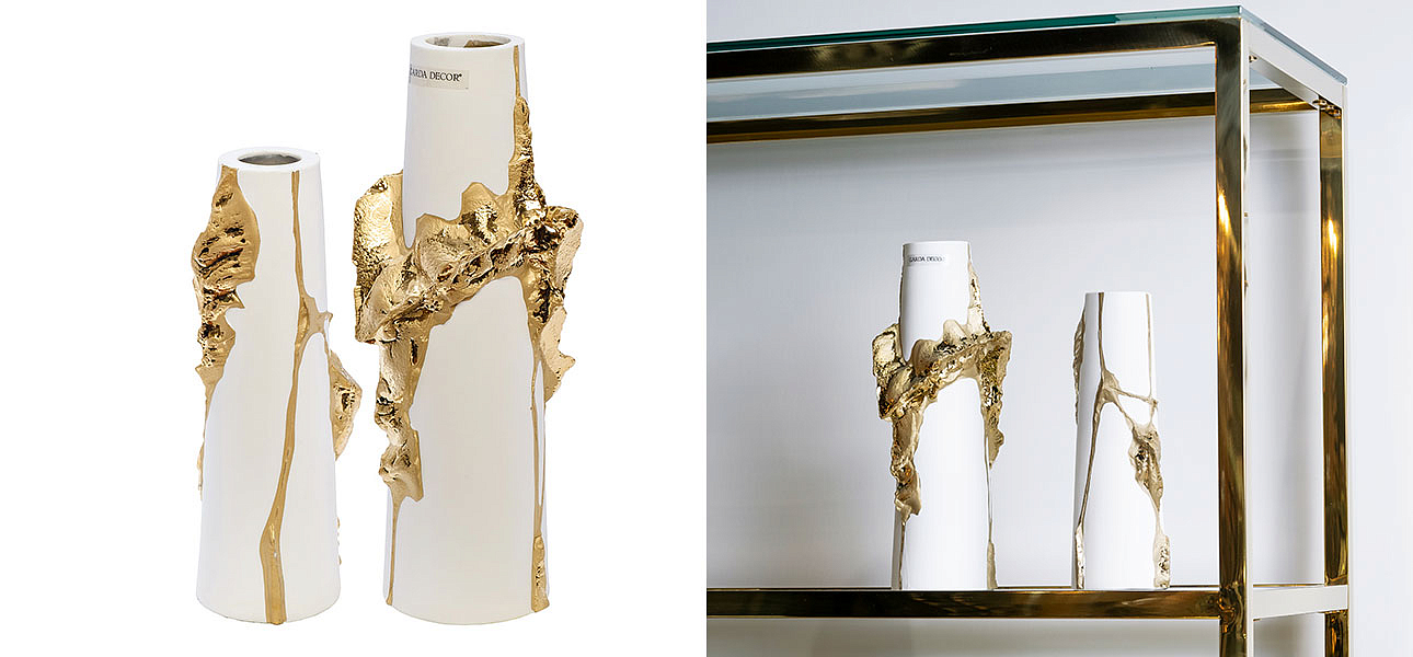 Ваза Rhea white with gold 24 Ваза Rhea white with gold 24 - Loft-Concept в Орле