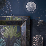 Обои ручная роспись Phuljhari Original colourway on Empire Blue dyed silk варинант исполнения - 2 | Loft Concept в Орле