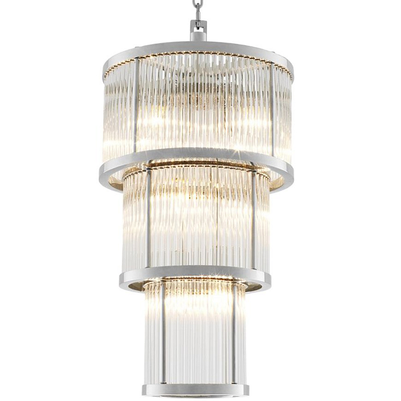 Люстра Chandelier Avery Nickel Никель Прозрачное Стекло в Орле | Loft Concept 