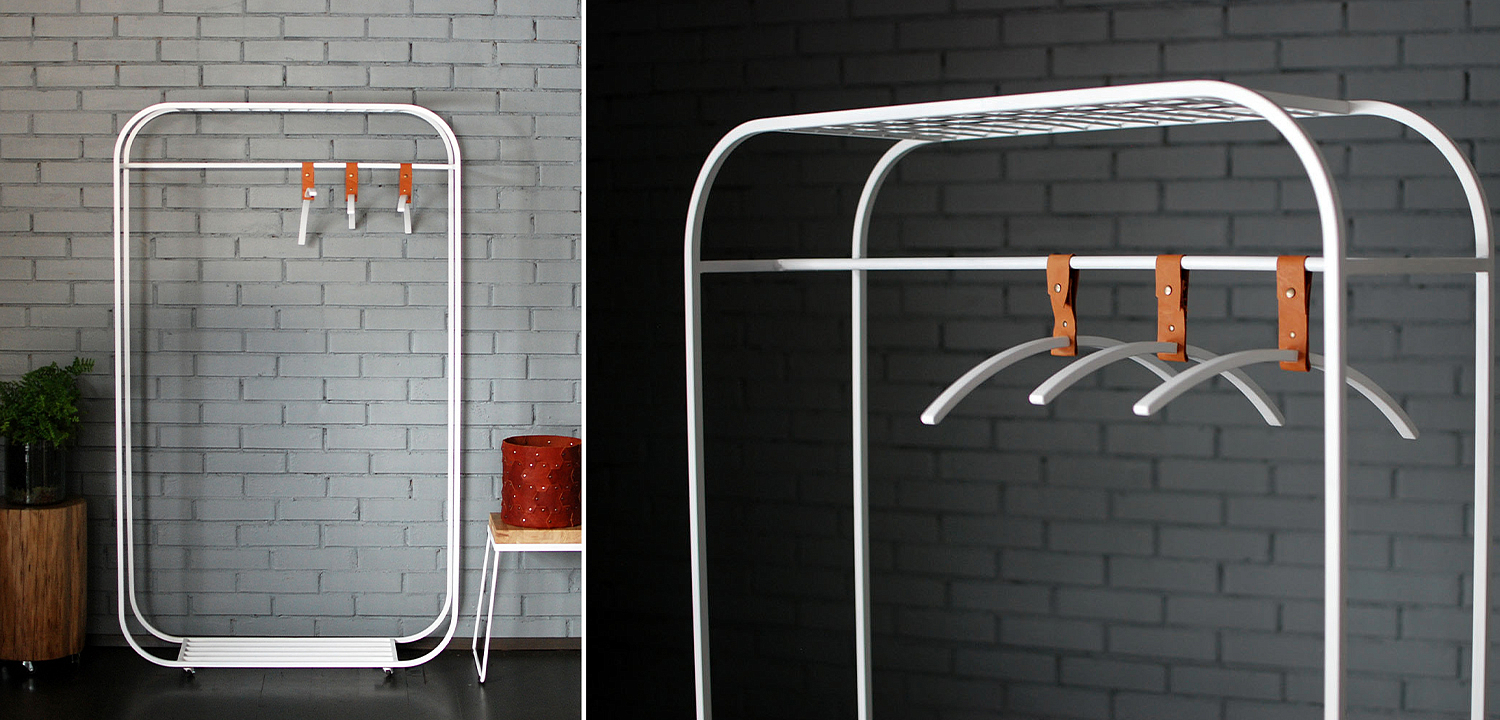 Рейл Ksawery Industrial Metal Rust Clothes Rail Рейл Ksawery Industrial Metal Rust Clothes Rail - Loft-Concept в Орле