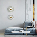 Бра в форме диска из натурального камня с декоративным центральным элеменом Cryptocrystalline Stone варинант исполнения - 1 | Loft Concept в Орле