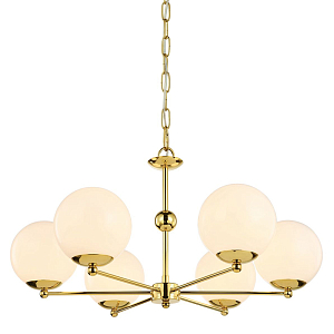 Люстра с белыми плафонами из выдувного стекла Amuse D68 см