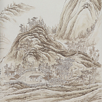 Обои ручная роспись A Thousand Li of Rivers and Mountains Special Colourway on Bleached White dyed silk 2 варинант исполнения - 2 | Loft Concept в Орле