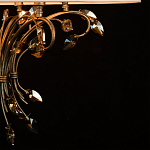 Люстра подвесная круглая с тканевым полупрозрачным абажуром и подвесками 6 ламп Gilded Elegance варинант исполнения - 7 | Loft Concept в Орле