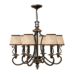 Люстра бронзового цвета с бежевыми абажурами из органзы в классическом стиле Hinkley варинант исполнения - 8 | Loft Concept в Орле