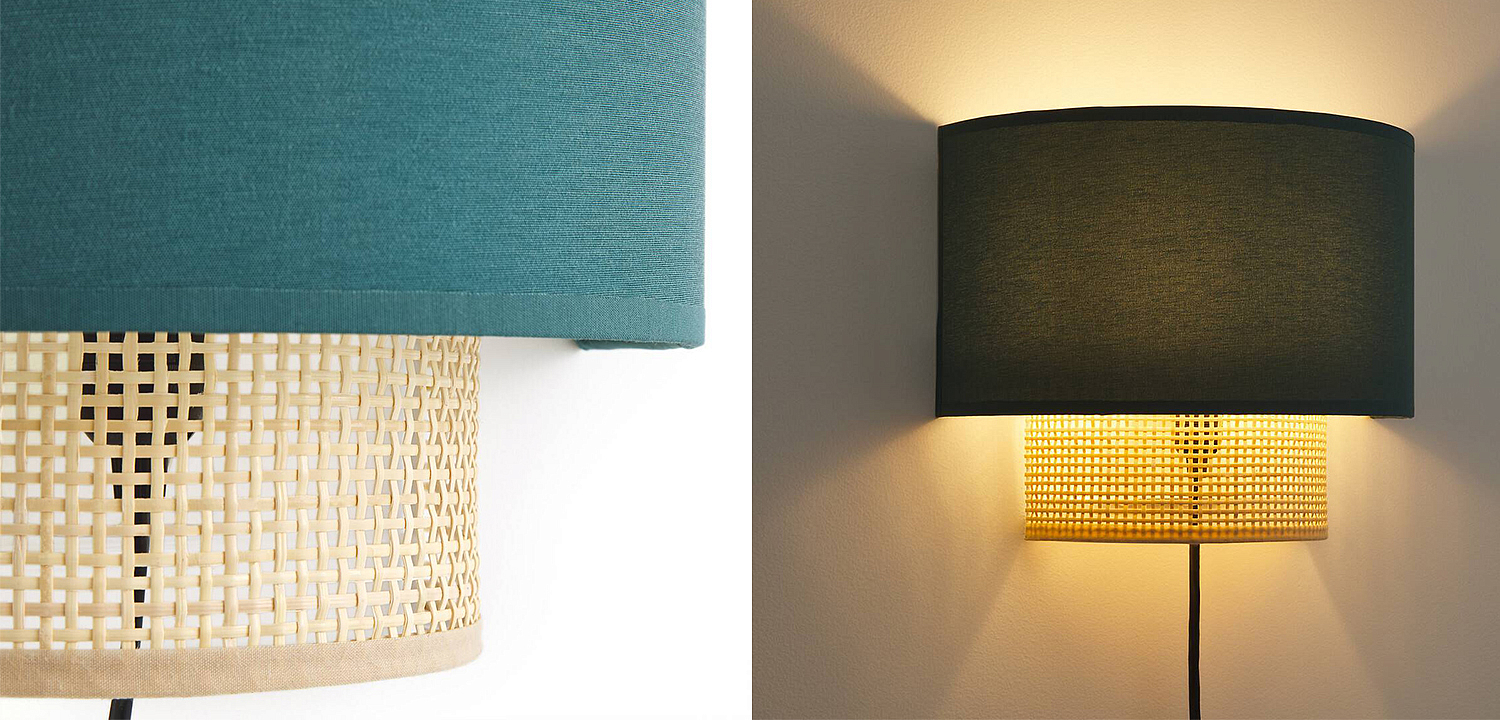 Бра Ottar Wicker Turquoise lampshade Бра Ottar Wicker Turquoise lampshade - Loft-Concept в Орле