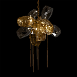 Люстра подвесная со стеклянными плафонами из дымчатого и золотистого с шестью вертикальными подвесками Gilded Mirage  варинант исполнения - 8 | Loft Concept в Орле